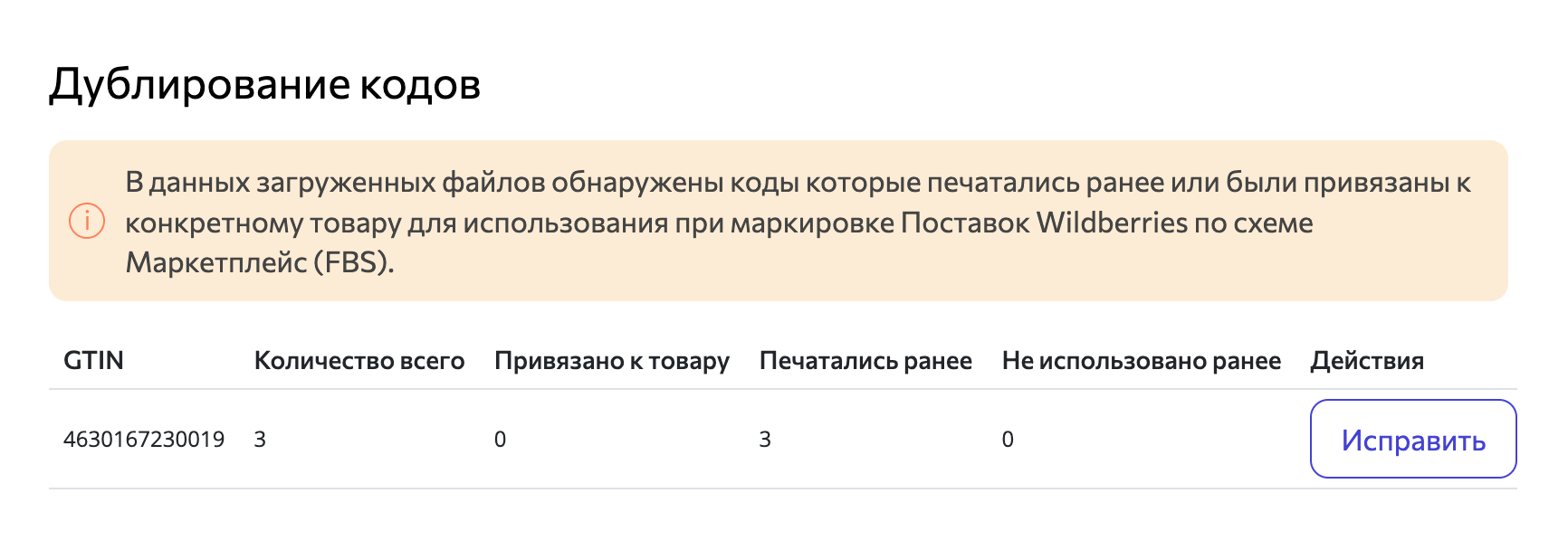 Честный знак: предупреждение о наличии дублей