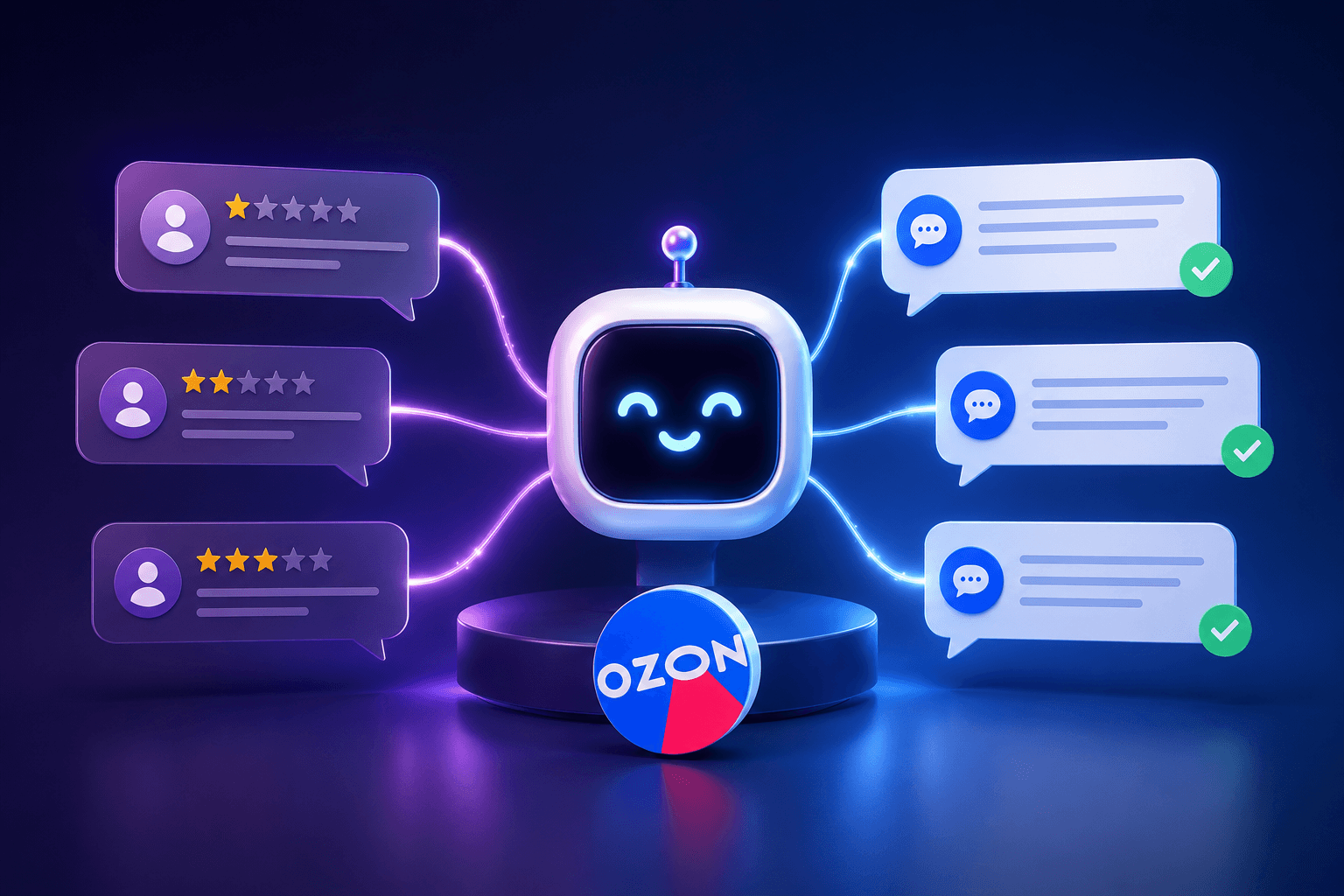 Автоответы на отзывы теперь и для Ozon