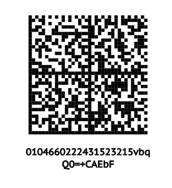 Пример изображения кода честного знака в PDF файле