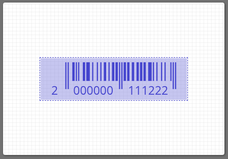 Пример штрихкода в формате EAN-13 в конструкторе шаблонов