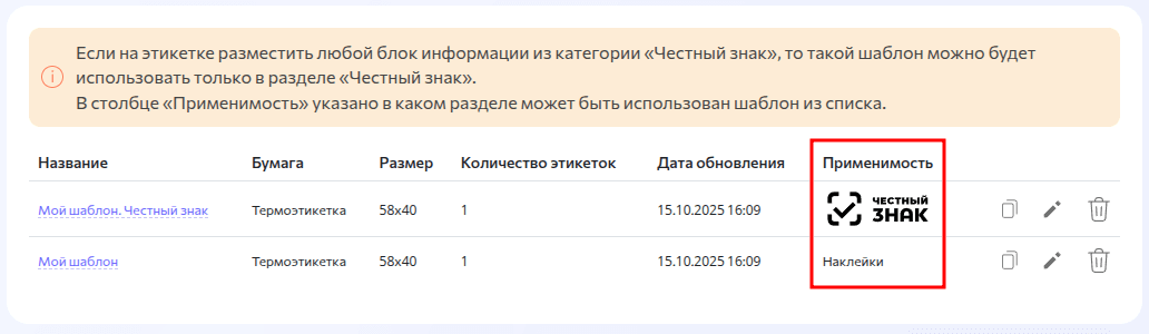 Список шаблонов. Применимость шаблона.